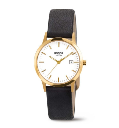 Uhrenarmband für BOCCIA TITANIUM Damenuhr "Classic" 3180-05 | schwarz