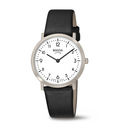 Uhrenarmband für BOCCIA TITANIUM Damenuhr "Classic" 3335-01 | schwarz