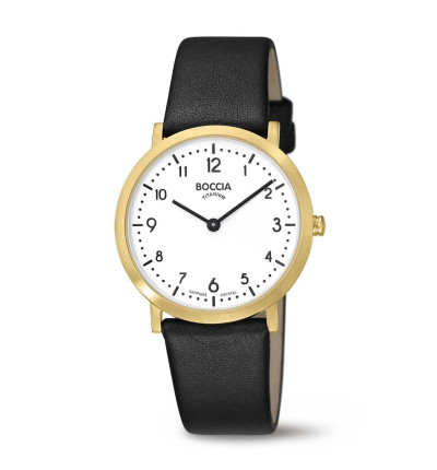 Uhrenarmband für BOCCIA TITANIUM Damenuhr "Classic" 3335-02 | schwarz