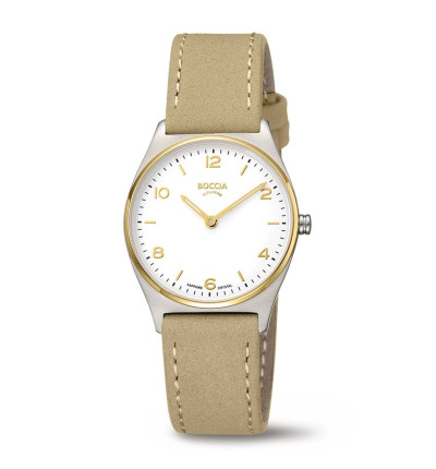 Uhrenarmband für BOCCIA TITANIUM Damenuhr "Classic" 3338-02 | beige