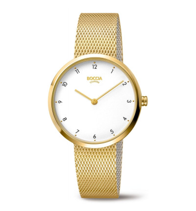 gelbgoldfarbenes Milanaisearmband für BOCCIA TITANIUM Damenuhr "Trend" 3315-04