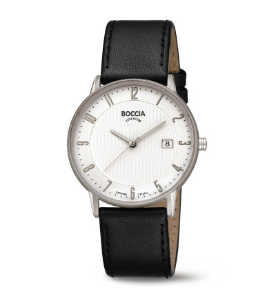 Uhrenarmband für BOCCIA TITANIUM Herrenuhr "Slim" 3607-04 | schwarz