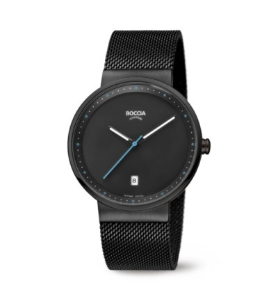 Uhrenarmband für BOCCIA TITANIUM Herrenuhr "Slim" 3615-02 | schwarz