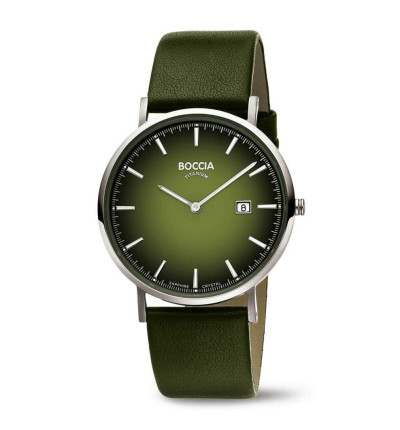Uhrenarmband für BOCCIA TITANIUM Herrenuhr "Slim" 3648-03 | grün