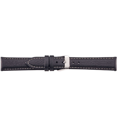 Uhrenband Schwarz glatt, Bio Kalb