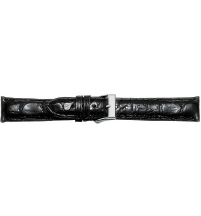 Uhrenband Schwarz, Echt Kroko