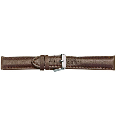 Uhrenband Dunkelbraun genarbt, Hirsch Chrono