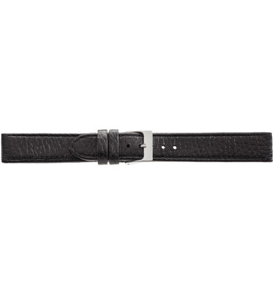 Uhrenband Schwarz genarbt, Hirsch E-H-8848