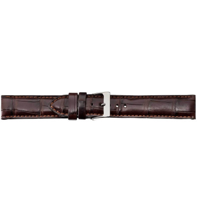 Uhrenband Dunkelbraun, Kroko-Sport