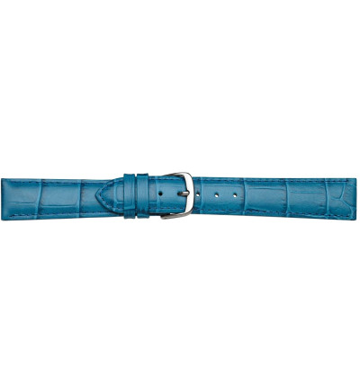 Uhrenband Aquamarin, Louisiana-Print Kroko