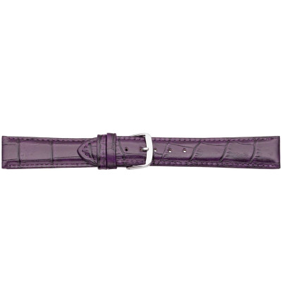 Uhrenband Aubergine, Louisiana-Print Kroko