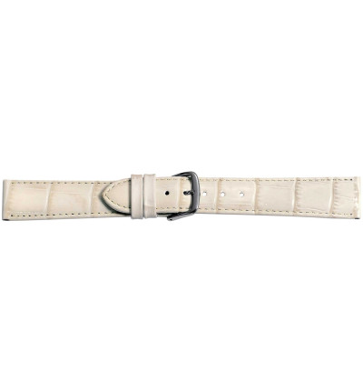 Uhrenband Creme, Louisiana-Print Kroko