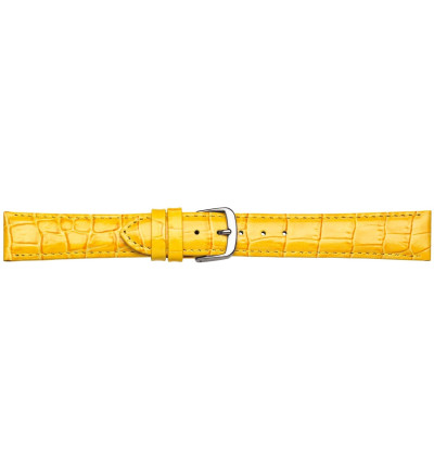 Uhrenband Knallgelb, Louisiana-Print Kroko