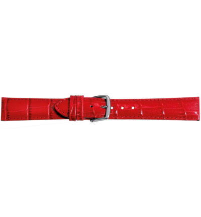 Uhrenband Rot, Louisiana-Print Kroko