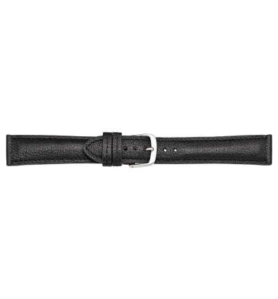 Uhrenarmband Öko-Nappa, genarbt Schwarz