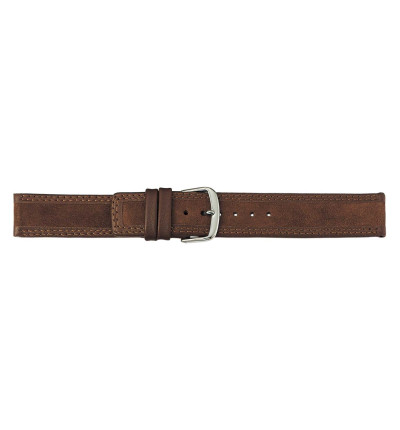 Uhrenband Dunkelbraun Velour- und Glattleder, Balance, 3855
