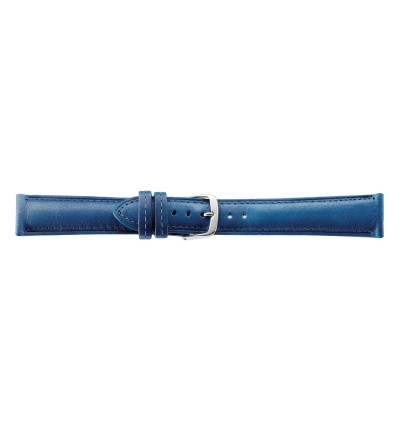 Uhrenband Öko-Nappa, genarbt Navy-Blau glatt