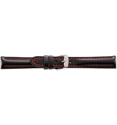 Uhrenband Schwarz glatt, Swiss-Chrono 1, 6325