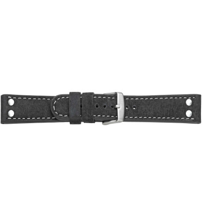 Uhrenband Wasserbüffel Schwarz glatt, 9548