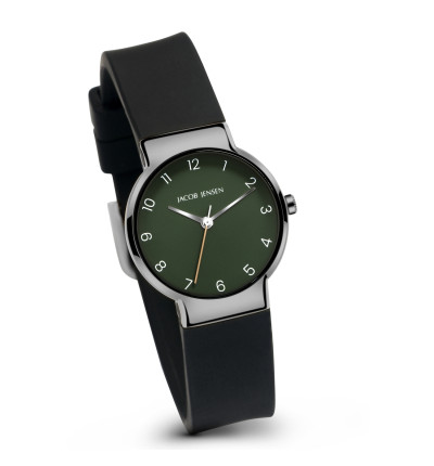 Jacob Jensen, Ersatzarmband "Timeless Nordic Classic" 194, Silikon schwarz