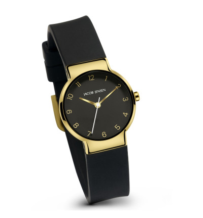 Jacob Jensen, Ersatzarmband "Timeless Nordic Classic" 195, Silikon schwarz