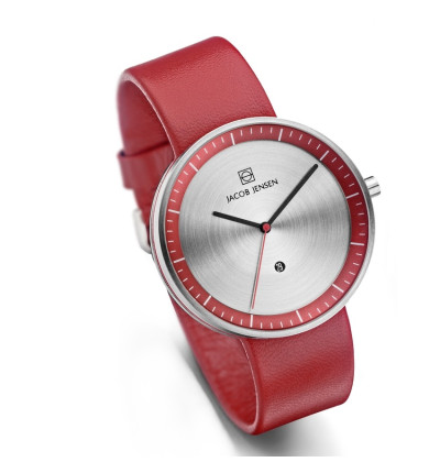 Jacob Jensen, Ersatzarmband Strata 273, Leder rot