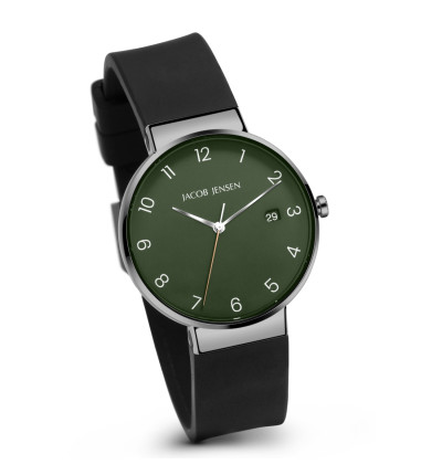 Jacob Jensen, Ersatzarmband "Timeless Nordic Classic" 184, Silikon schwarz