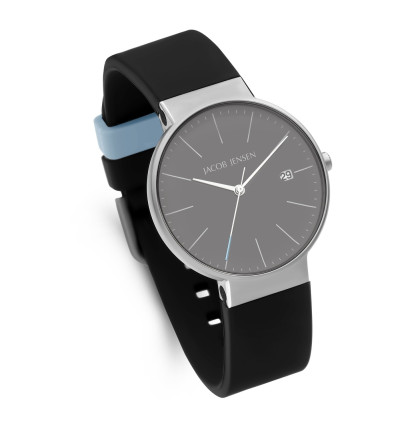 Jacob Jensen,  Ersatzarmband Titanium Timeless Nordic 182, Silikon schwarz
