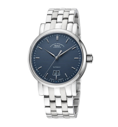 Mühle-Glashütte Ersatzband "Teutonia 4 Großdatum Edition 1994", M1-44-75-1994-MB silber