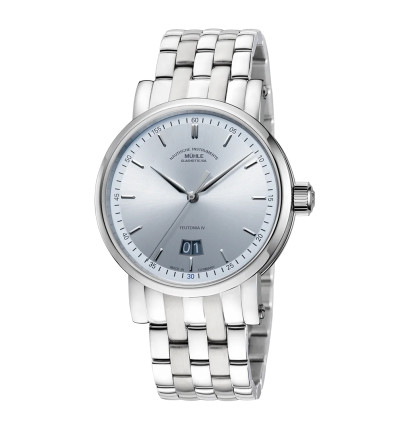 Mühle-Glashütte Ersatzband "Teutonia 4 Großdatum Edition 1994", M1-44-72-1994-MB silber