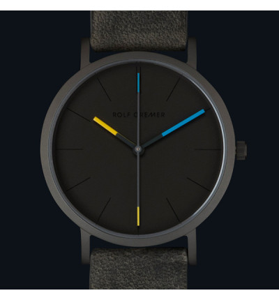 mit dunkelgrauen Zifferblatt und dunkelgrau antiken Uhrenarmband