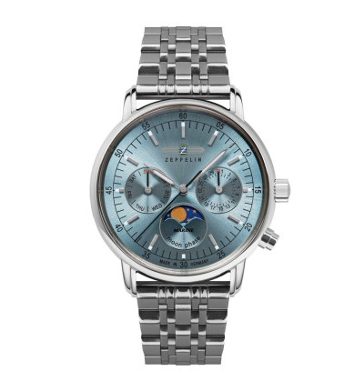 ZEPPELIN Uhrenarmband "LZ 14 Marine" 8637M-3, 18 mm silber