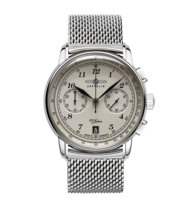 ZEPPELIN Uhrenarmband 100 Jahre Zeppelin" 7674M-6, 22 mm silber