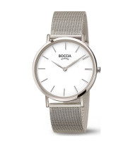 Uhrenarmband BOCCIA TITANIUM "Trend" 3273-09 | Milanaise 18 mm silber Federsteg