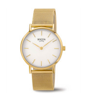 Uhrenarmband BOCCIA TITANIUM "Trend" 3281-06 | Milanaise 16 mm gelbgold Federsteg