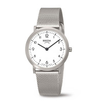 Uhrenarmband BOCCIA TITANIUM "Classic" 3335-03 | Milanaise 18 mm silber Federsteg