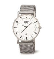 Uhrenarmband BOCCIA TITANIUM "Slim" 3533-04 | Milanaise 20 mm silber Federsteg