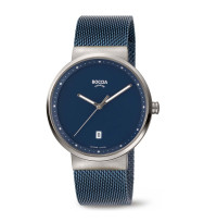 Uhrenarmband BOCCIA TITANIUM "Slim" 3615-05 | 20 mm blau geschraubt