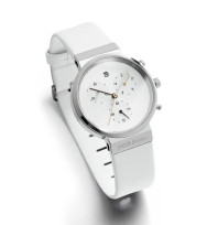 Jacob Jensen, Ersatzarmband Chronograph 616, Leder weiß