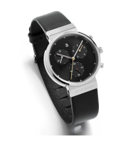 Jacob Jensen, Ersatzarmband Chronograph 613, Leder schwarz