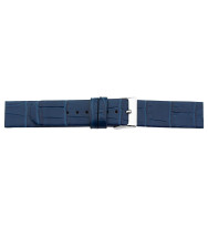 Uhrenarmband geschraubt, blau, 20 mm, Kroko