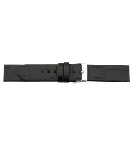 Uhrenarmband geschraubt, schwarz, 16/18/20/22 mm, Kroko