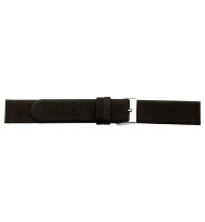Uhrenarmband geschraubt, schwarz, 18 mm, glatt, XL