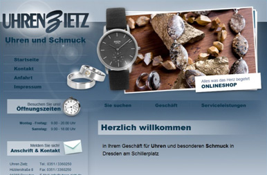 Internetseite Uhren-Zietz 2009
